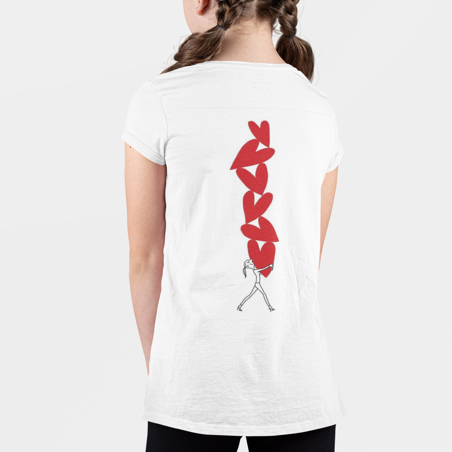 girls printed heart graphic t-shirt