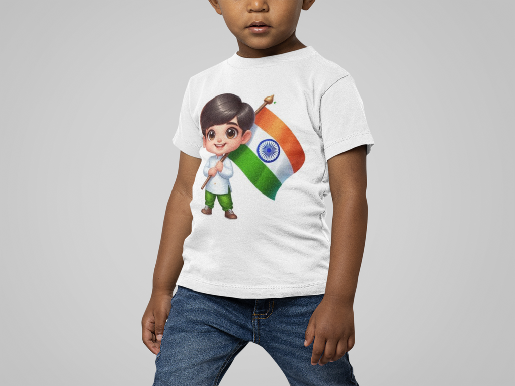 KID with flag t-shirt