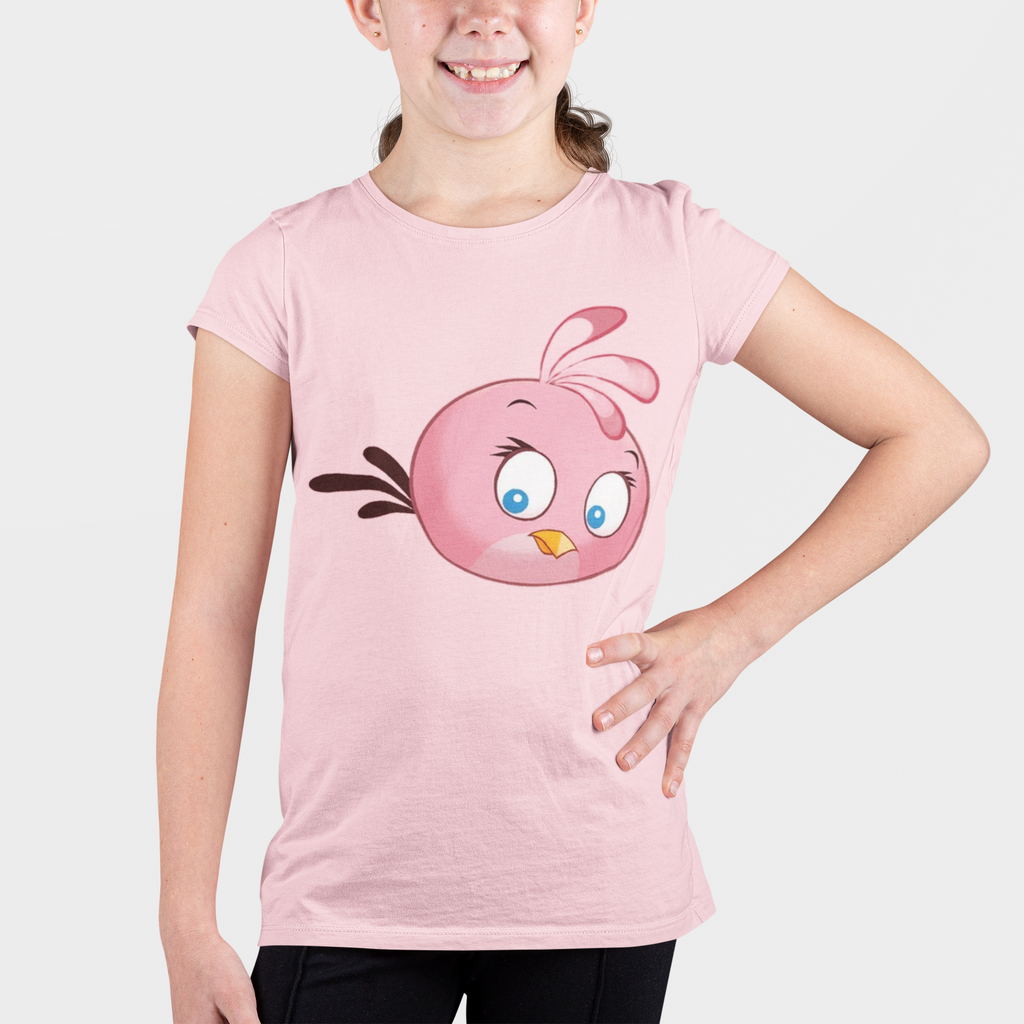 Pink birdie graphic kids t-shirt
