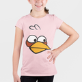 Pink birdie yellow beak kids t-shirt