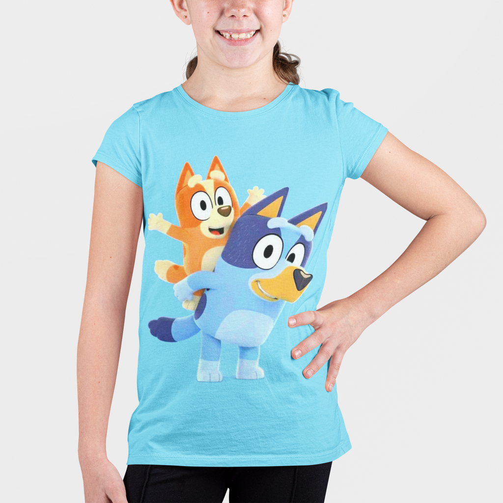 Bluey and bingo graphic kids t-shirt