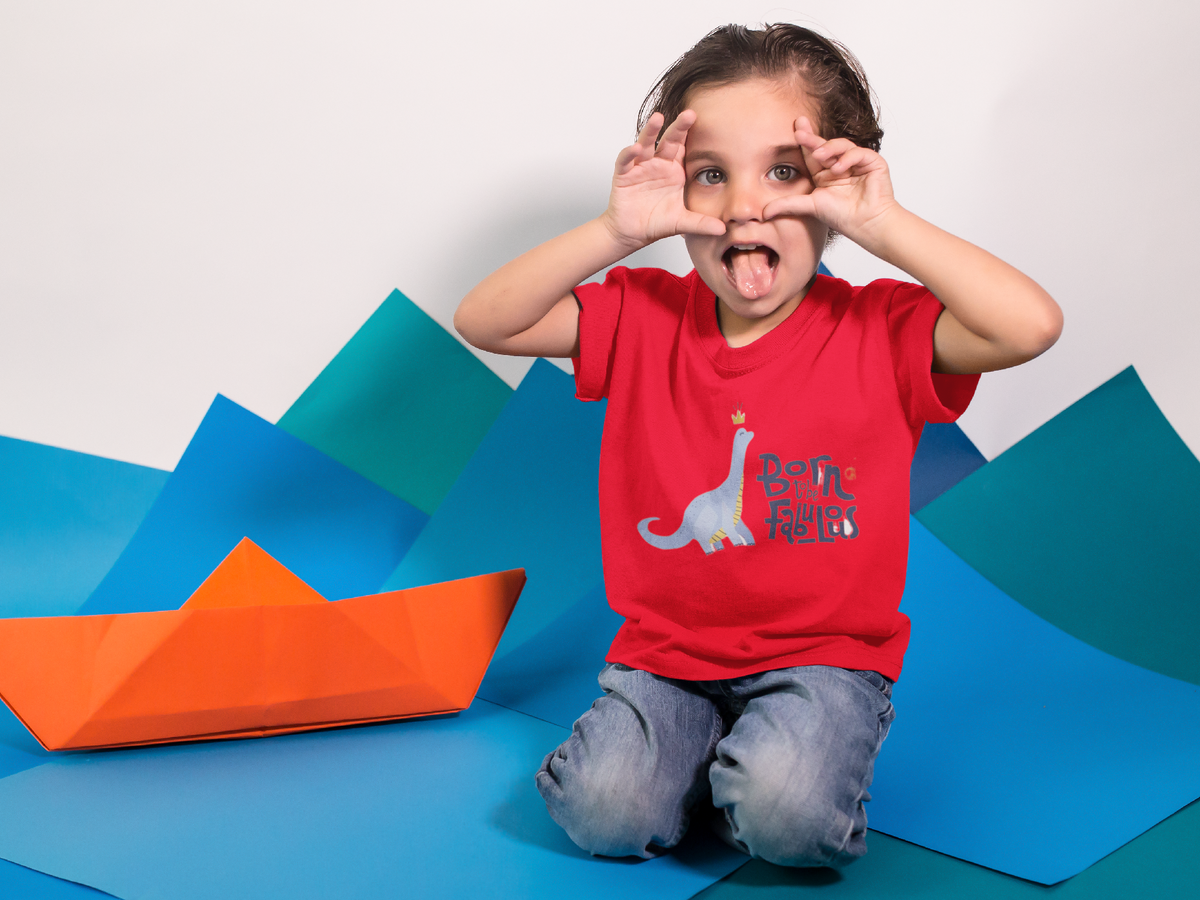 Born to be fabulous dinosaur kids graphic t-shirt