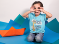 stand tall dream higher giraffe kids t-shirt- sky blue