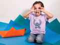 Stich graphic lilac kids t-shirt