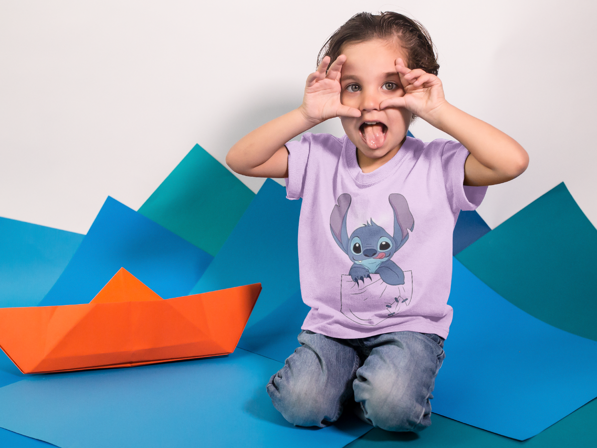 Stich graphic lilac kids t-shirt