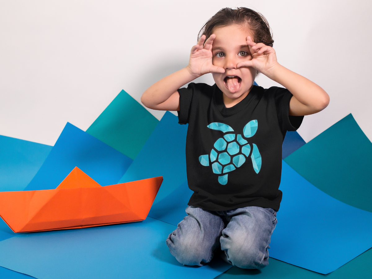 Turtle graphic black kids t-shirt