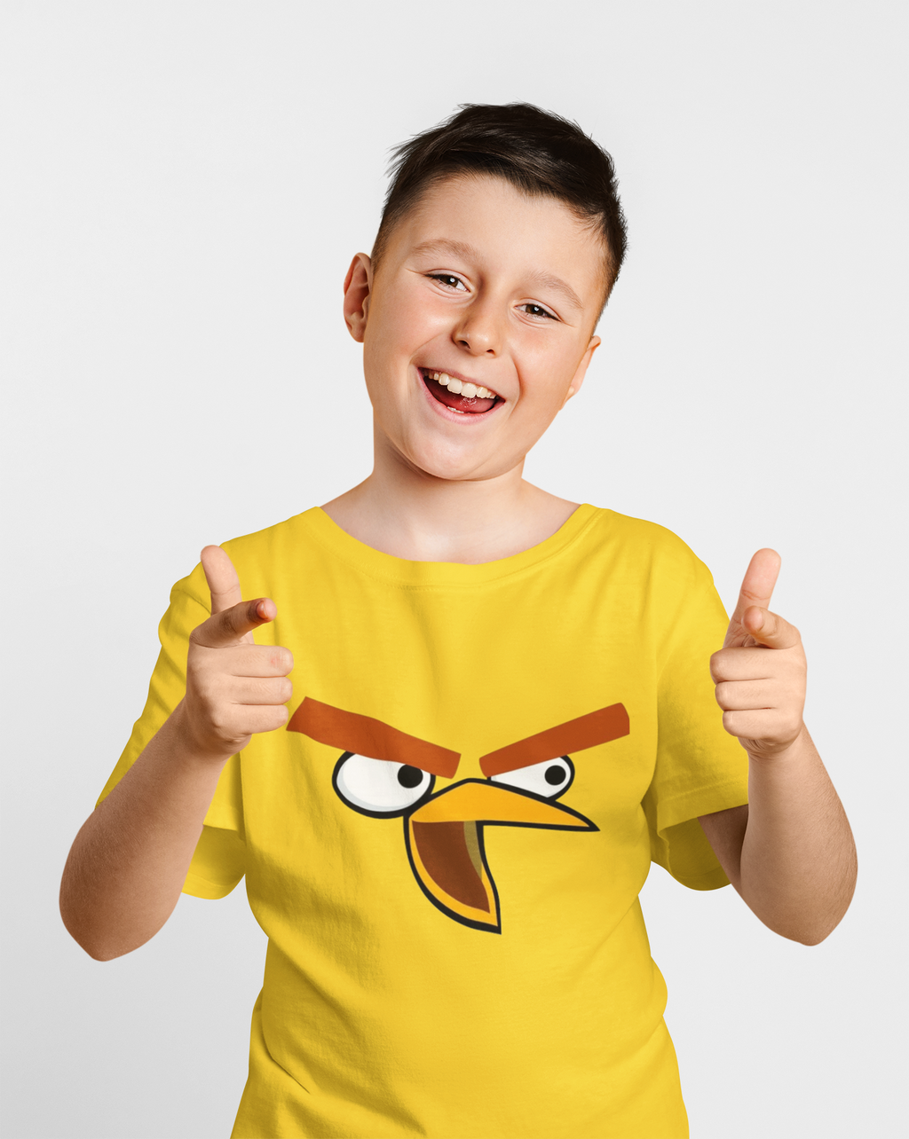 Angry bird face kids t-shirt