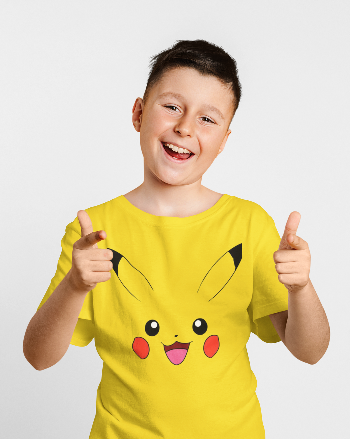cute happy pikachu face kids t-shirt