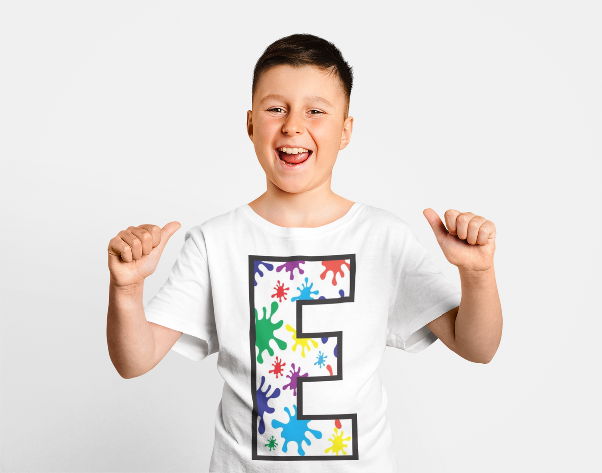 Alphabet E kids graphic t-shirt