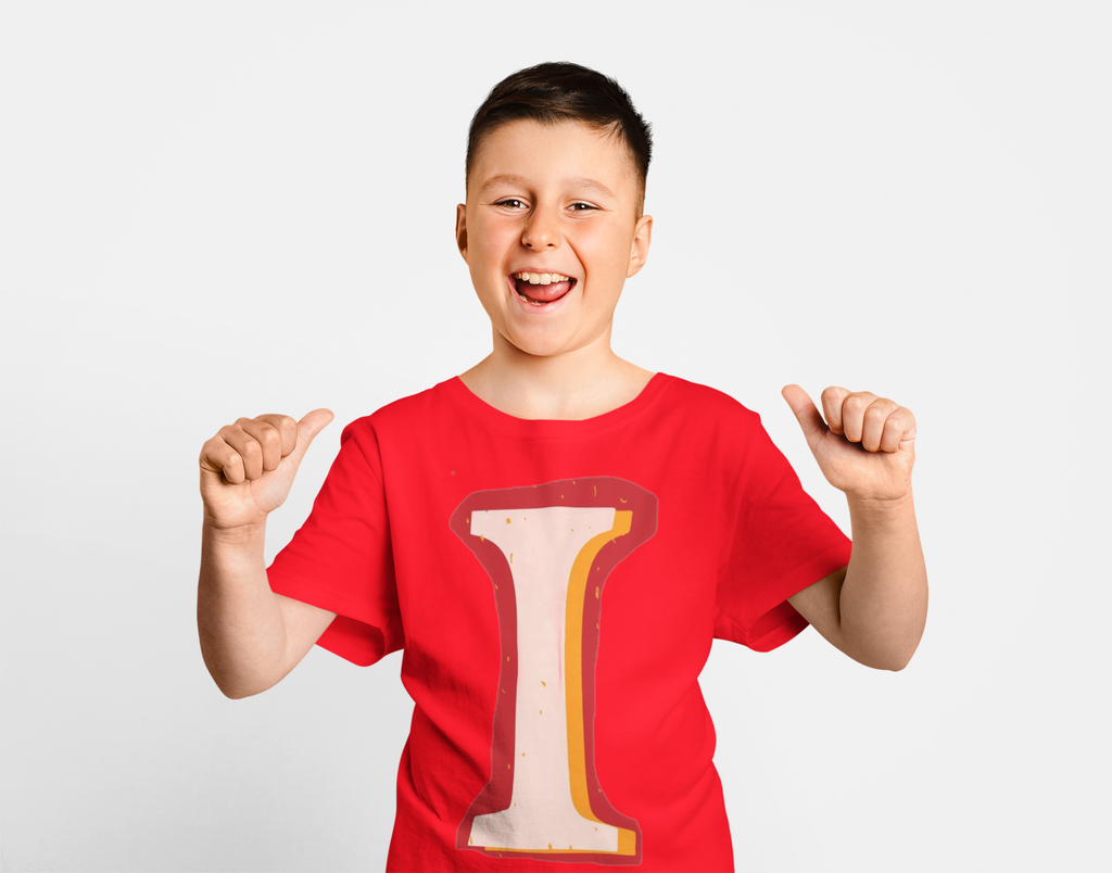 Alphabet I graphic kids t-shirt