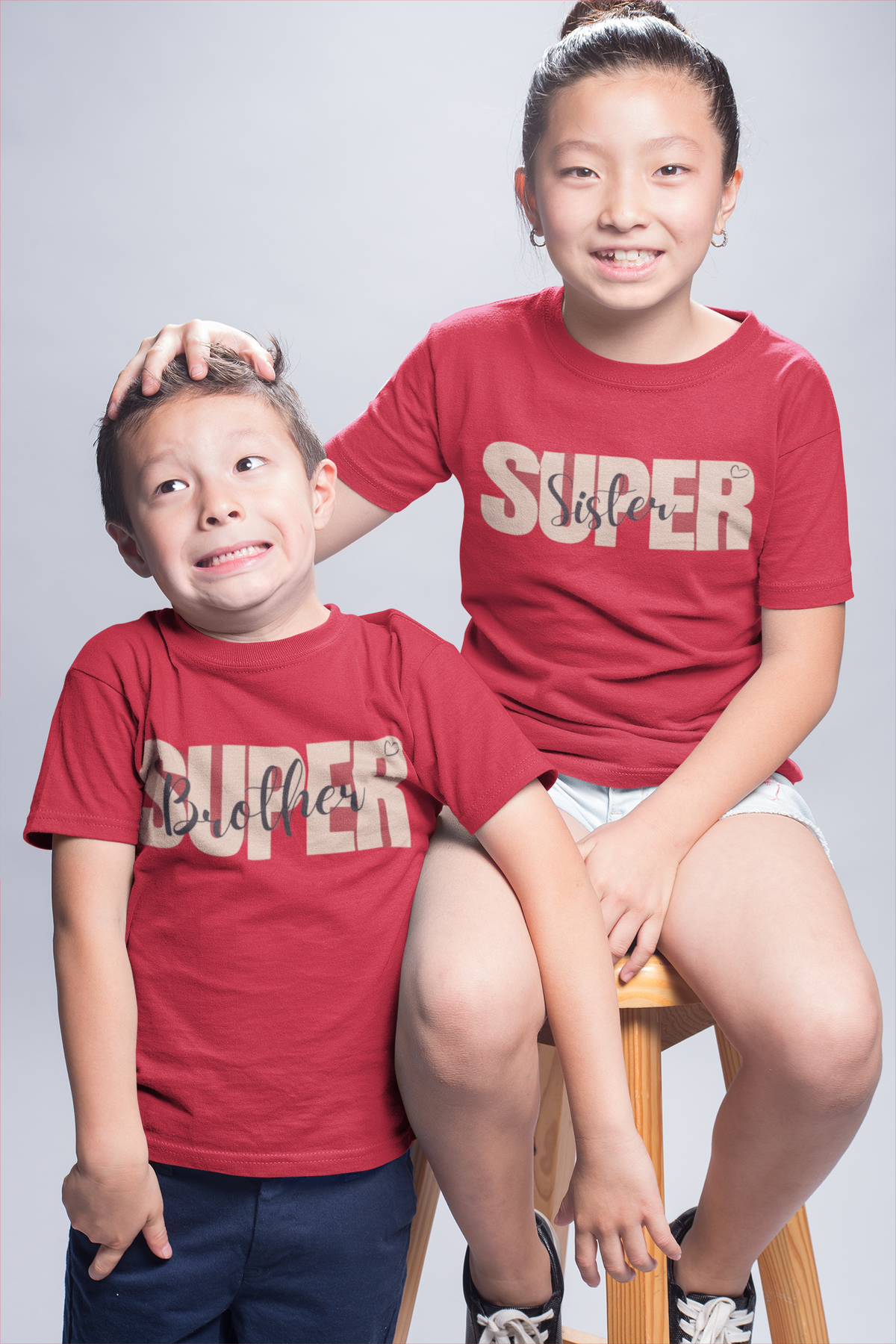 Super brother & Super sister matching kids t-shirt
