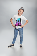 kids personalised alphabet A t-shirt