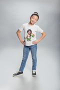 Kid with flag t-shirt