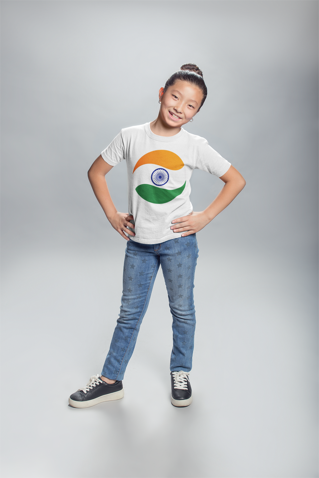 Round tricolour kids  t-shirt