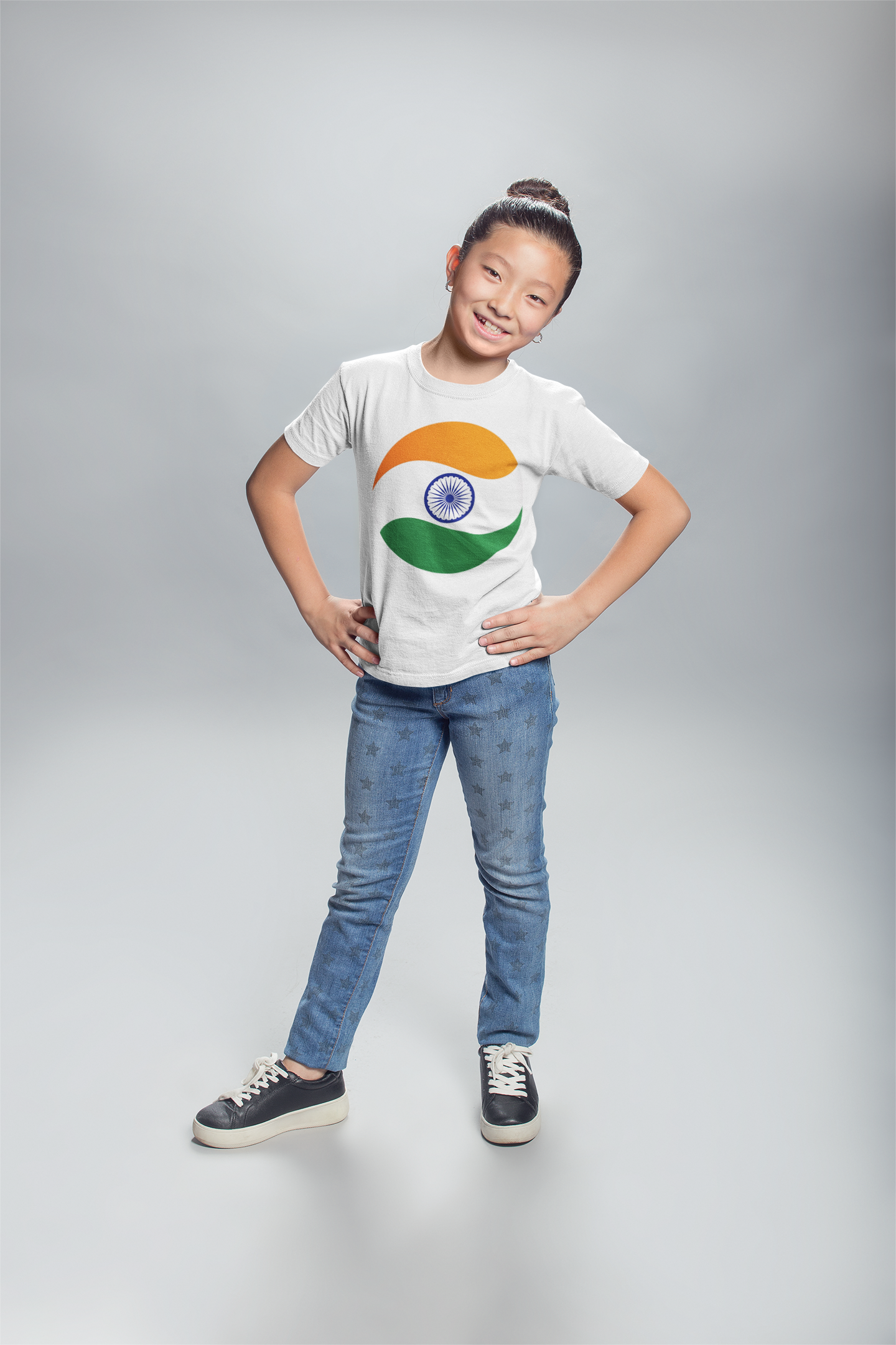 Round tricolour kids  t-shirt